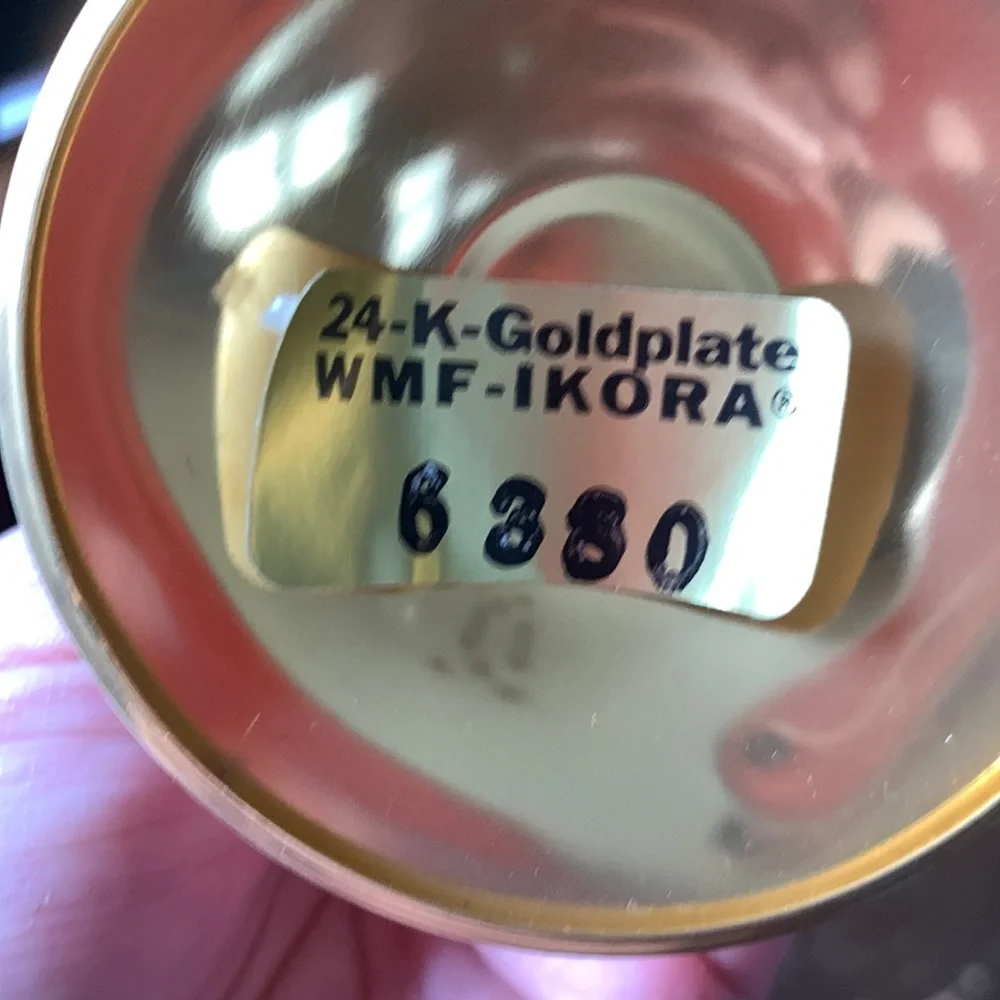 24K Gold Plated Wine Goblets WMF IKORA Germany Set of 4 Chalice - Picture 4 of 4